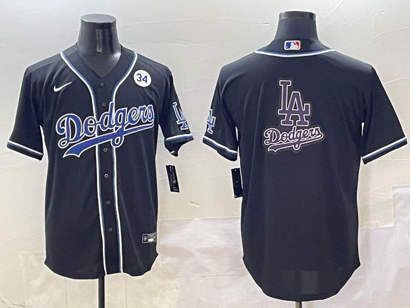 Men Los Angeles Dodgers Blank Black Three generations Nike 2025 MLB Jersey style 22